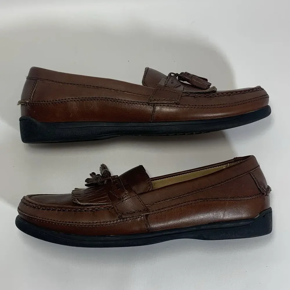 Dockers Sinclair Mens Leather Tassel Loafers Brown Size 9M